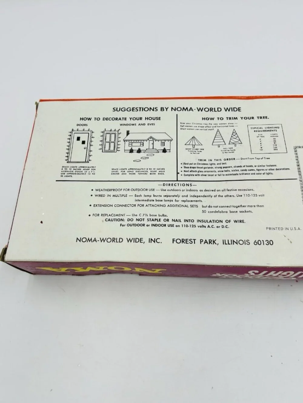 Vintage Christmas NOMA LIGHT SET 25 Bulbs String Lights Indoor Outdoor